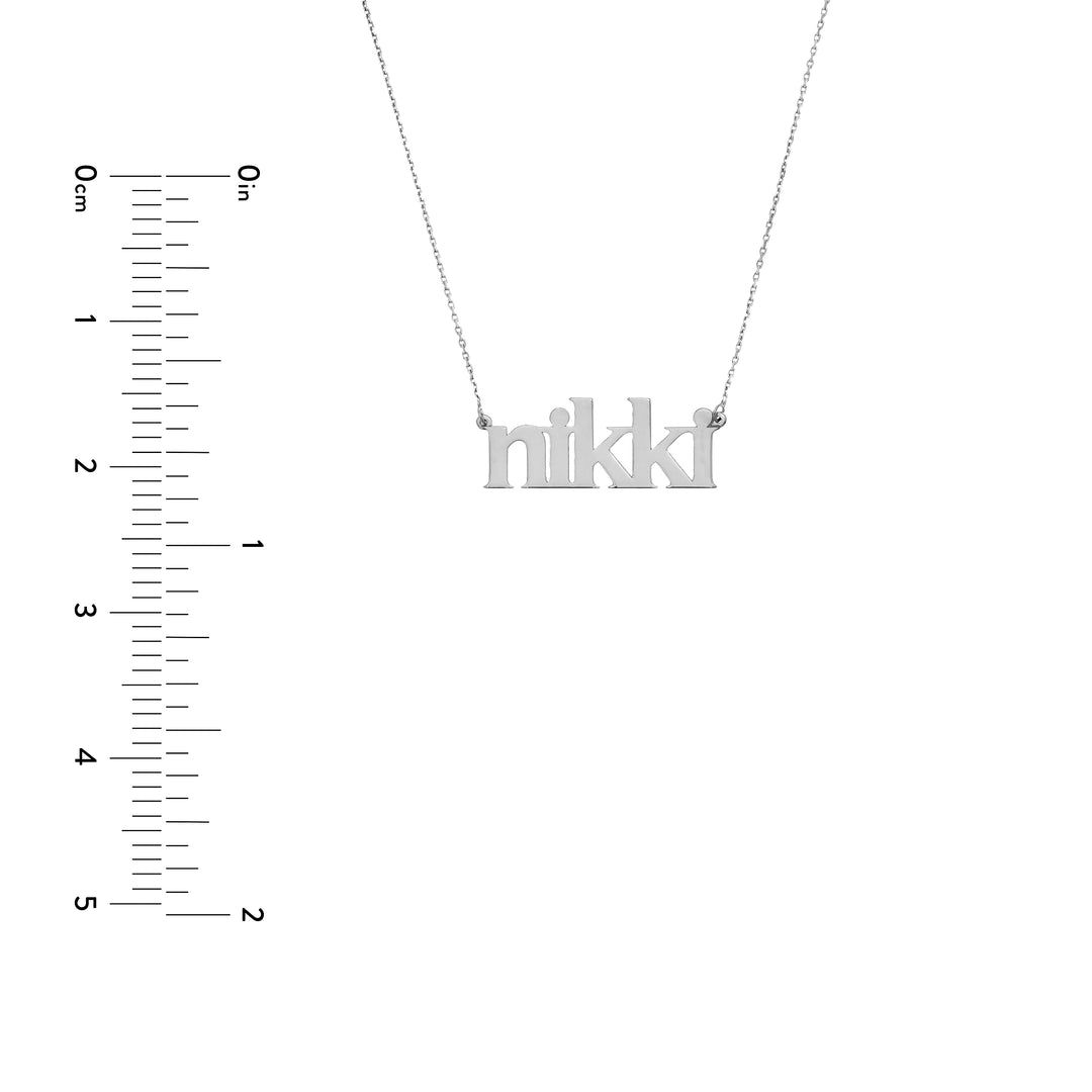 5mm Typewriter Font Nameplate Necklace