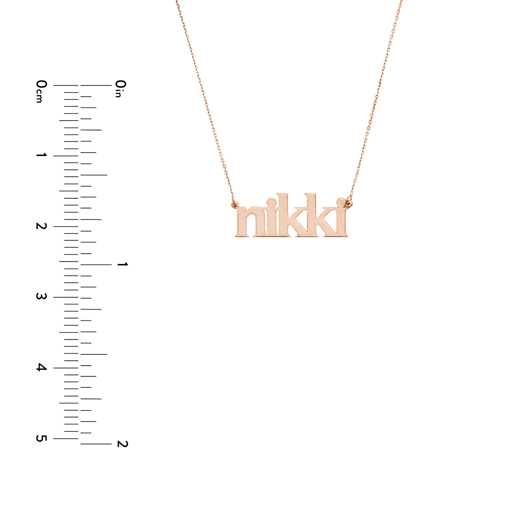 5mm Typewriter Font Nameplate Necklace