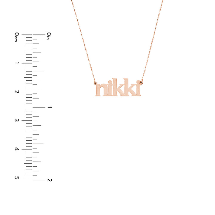 5mm Typewriter Font Nameplate Necklace