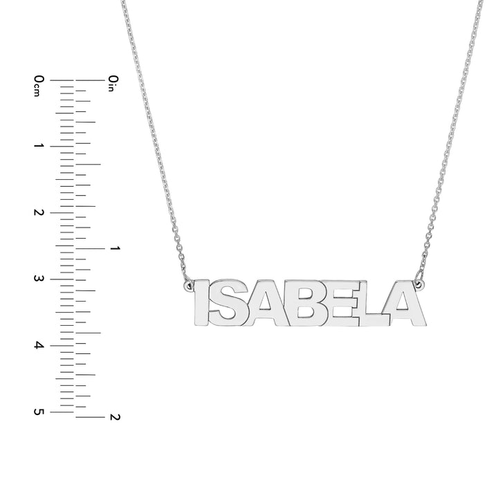7mm Block Font Nameplate Necklace