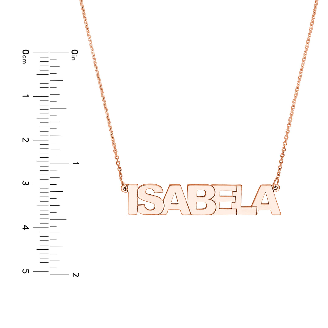 7mm Block Font Nameplate Necklace