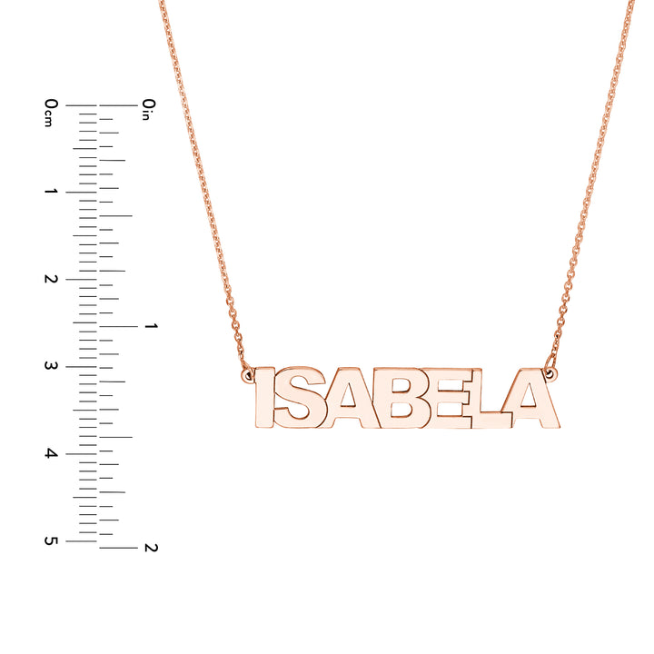 7mm Block Font Nameplate Necklace