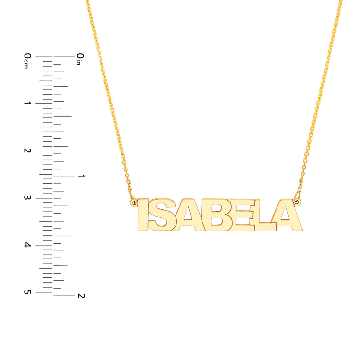 7mm Block Font Nameplate Necklace