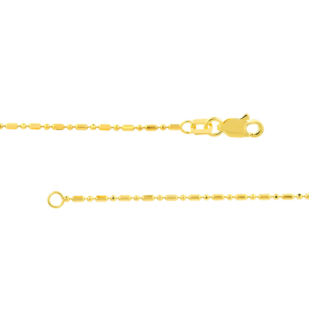 1.2mm D/C Bead and Barrel Chain with Lobster Lock