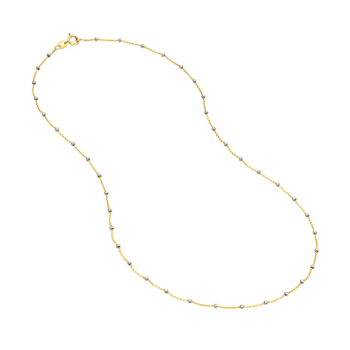 1.80mm Two-Tone Saturn Bead Chain with Spring Ring