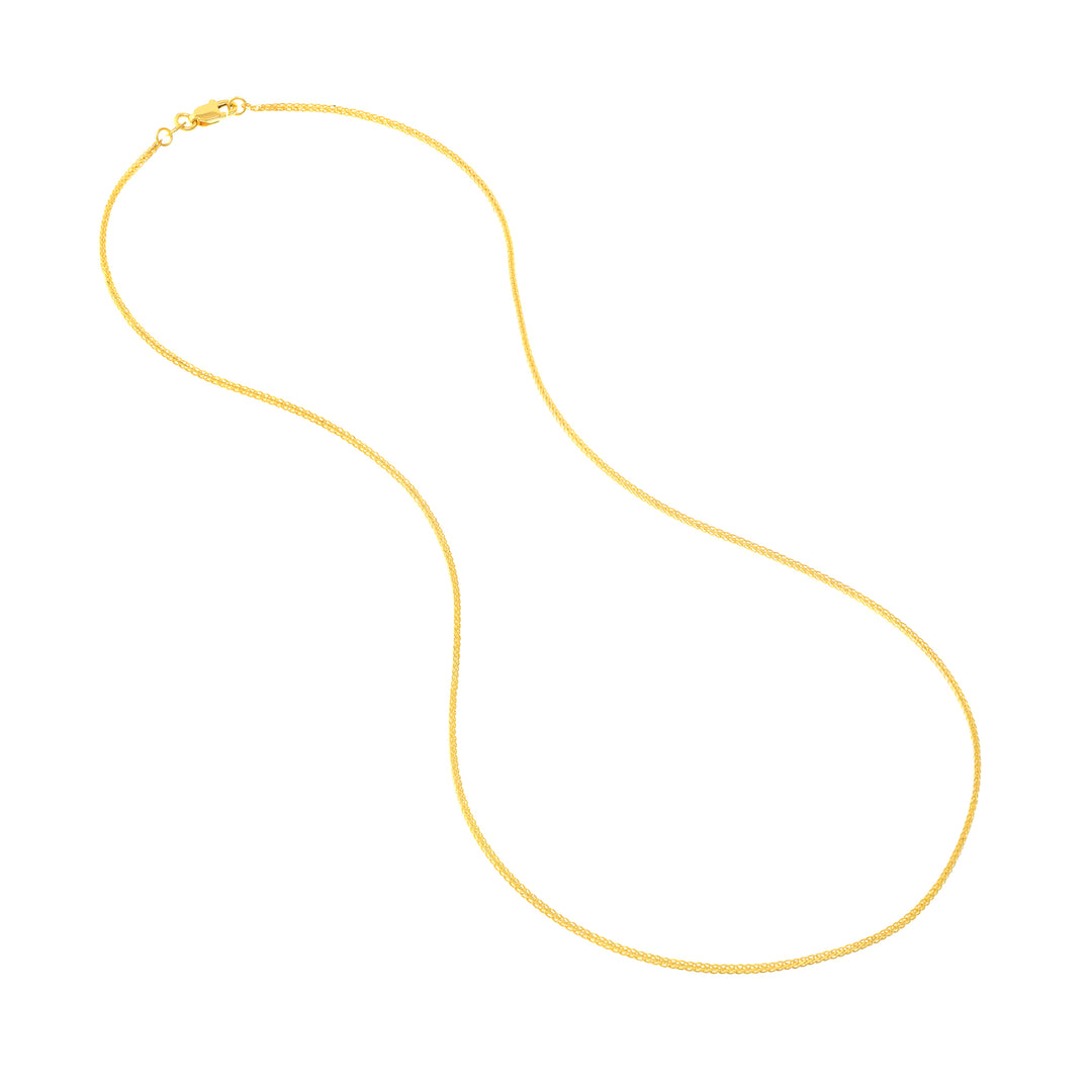 1.25mm D/C Square Wheat Chain with Lobster Lock