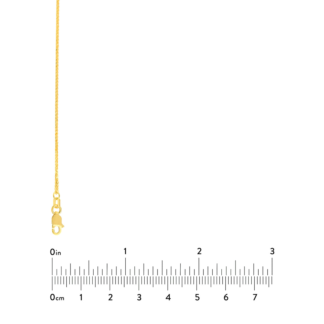 1.25mm D/C Square Wheat Chain with Lobster Lock