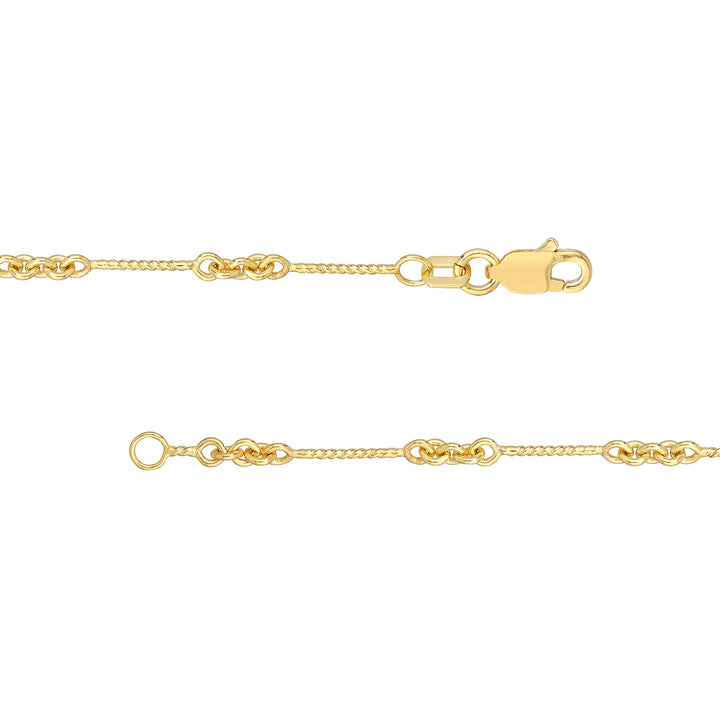 0.8mm Designer Twist Chain with Lobster Lock