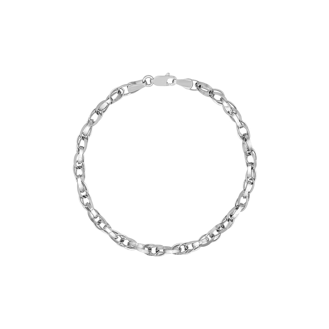 Plated Sterling Silver Flat Multi-Link Bracelet