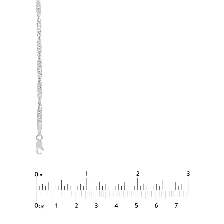 Sterling Silver 3.1mm Singapore Chain
