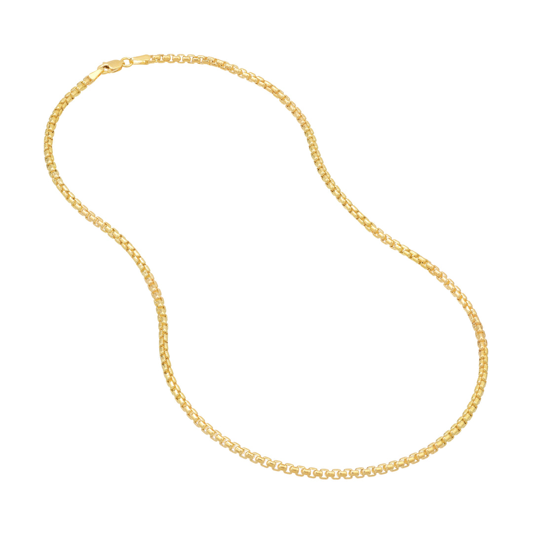 2.6mm Hollow Round Box Chain with Lobster Lock
