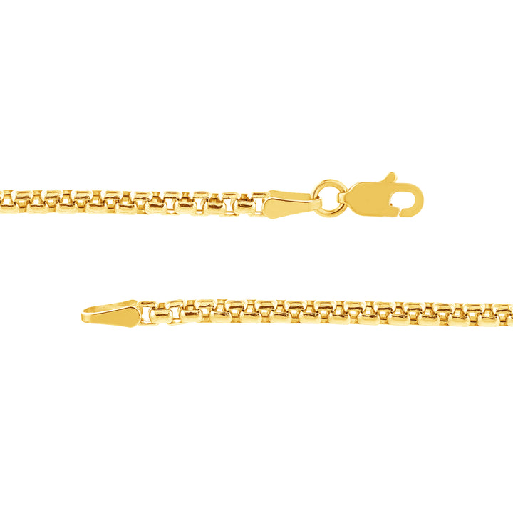 2.6mm Hollow Round Box Chain with Lobster Lock