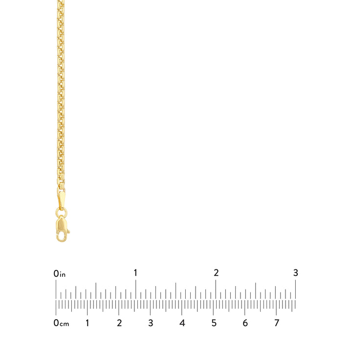 2.6mm Hollow Round Box Chain with Lobster Lock