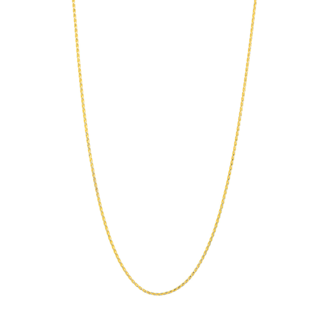 0.85mm Two-Tone Pavé Wheat Chain with Lobster Lock