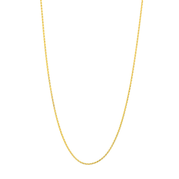 0.85mm Two-Tone Pavé Wheat Chain with Lobster Lock