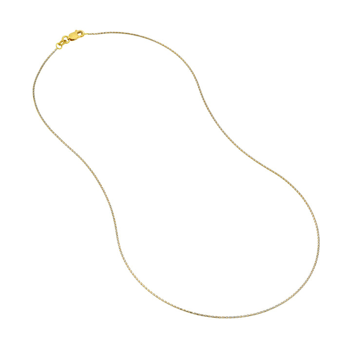 0.85mm Two-Tone Pavé Wheat Chain with Lobster Lock