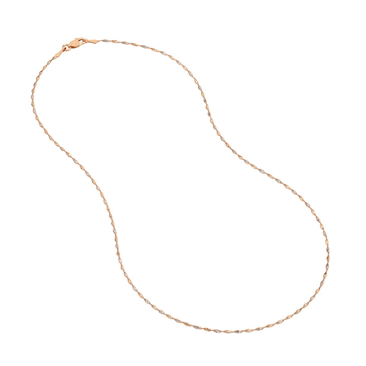 1.35mm Rose/White Dorica Chain with Lobster Lock