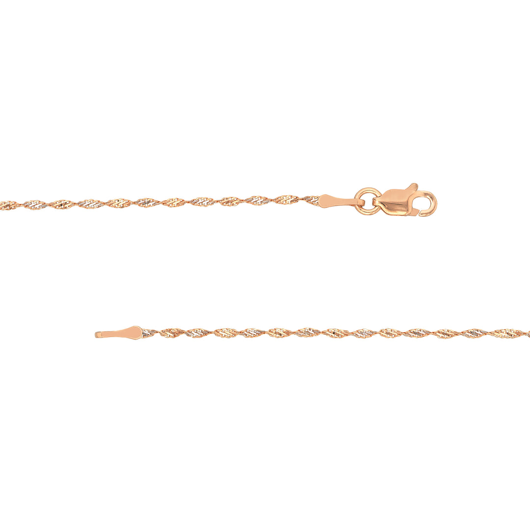 1.35mm Rose/White Dorica Chain with Lobster Lock