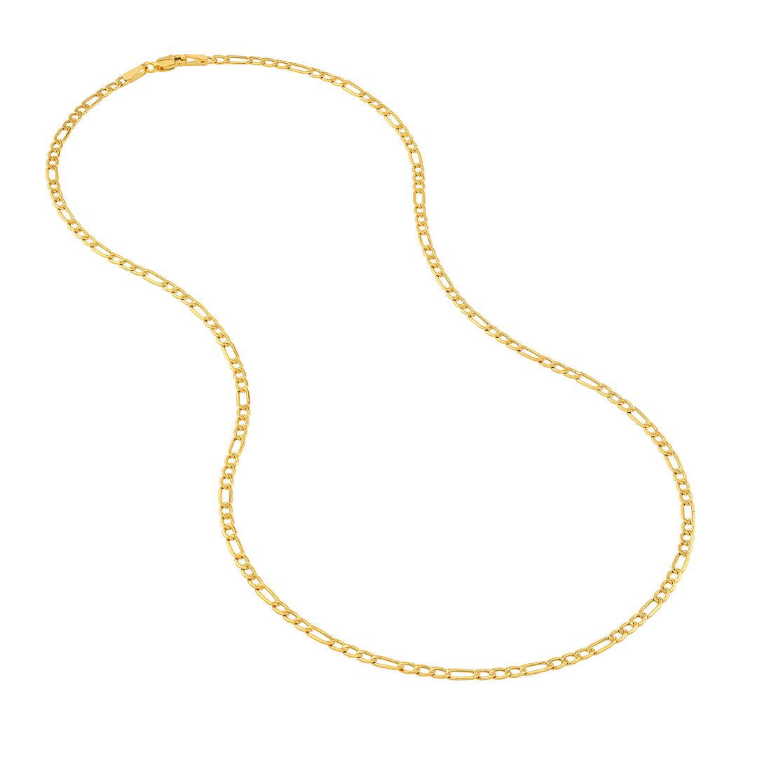 2.45mm Hollow Beveled Figaro Chain