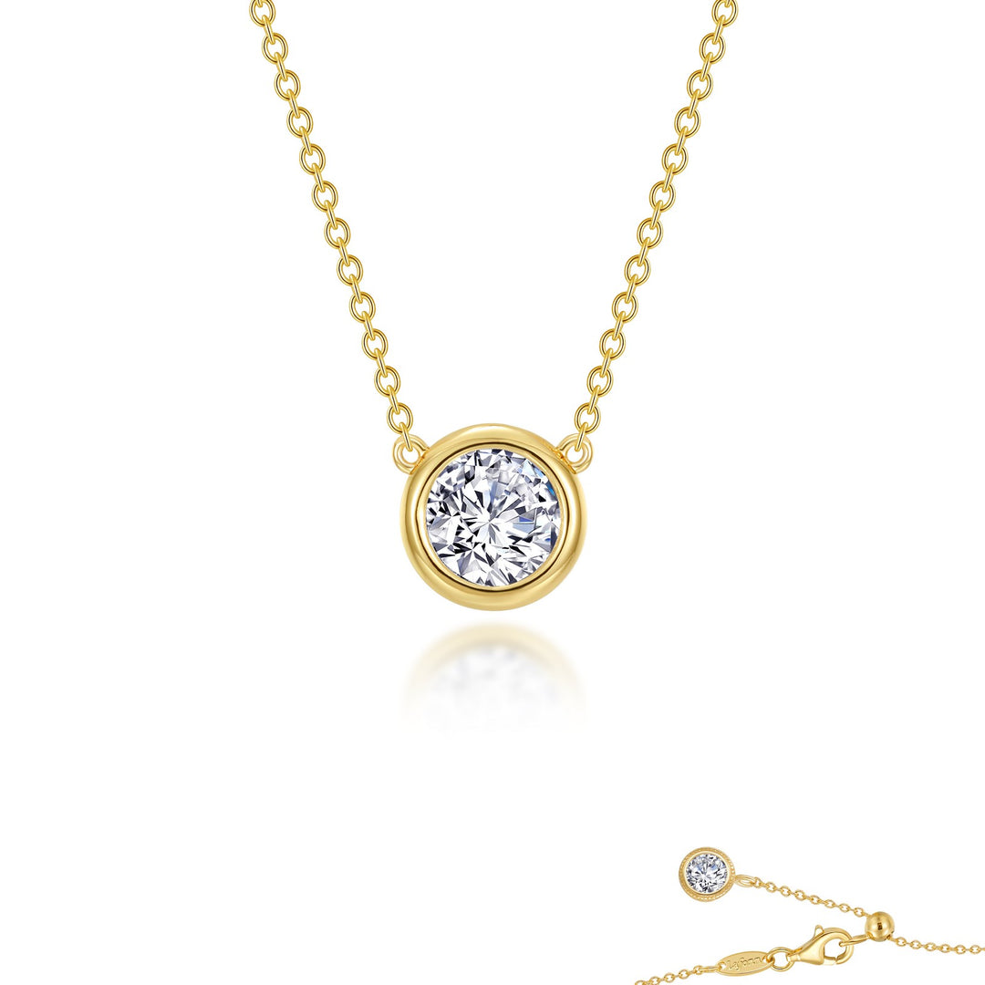 1.1 CTW Bezel-Set Solitaire Necklace
