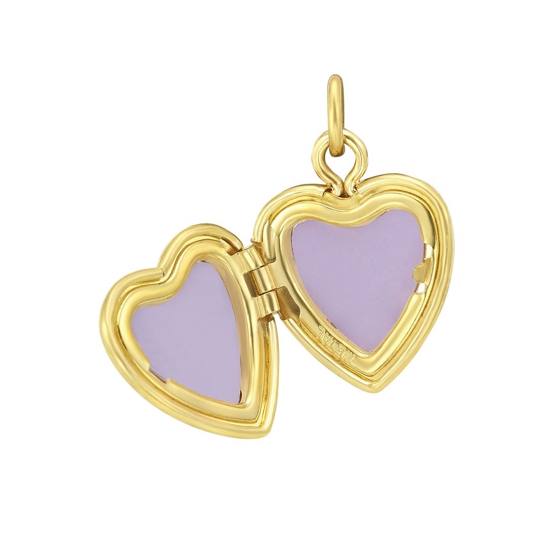 14K Gold Heart Locket Pendant
