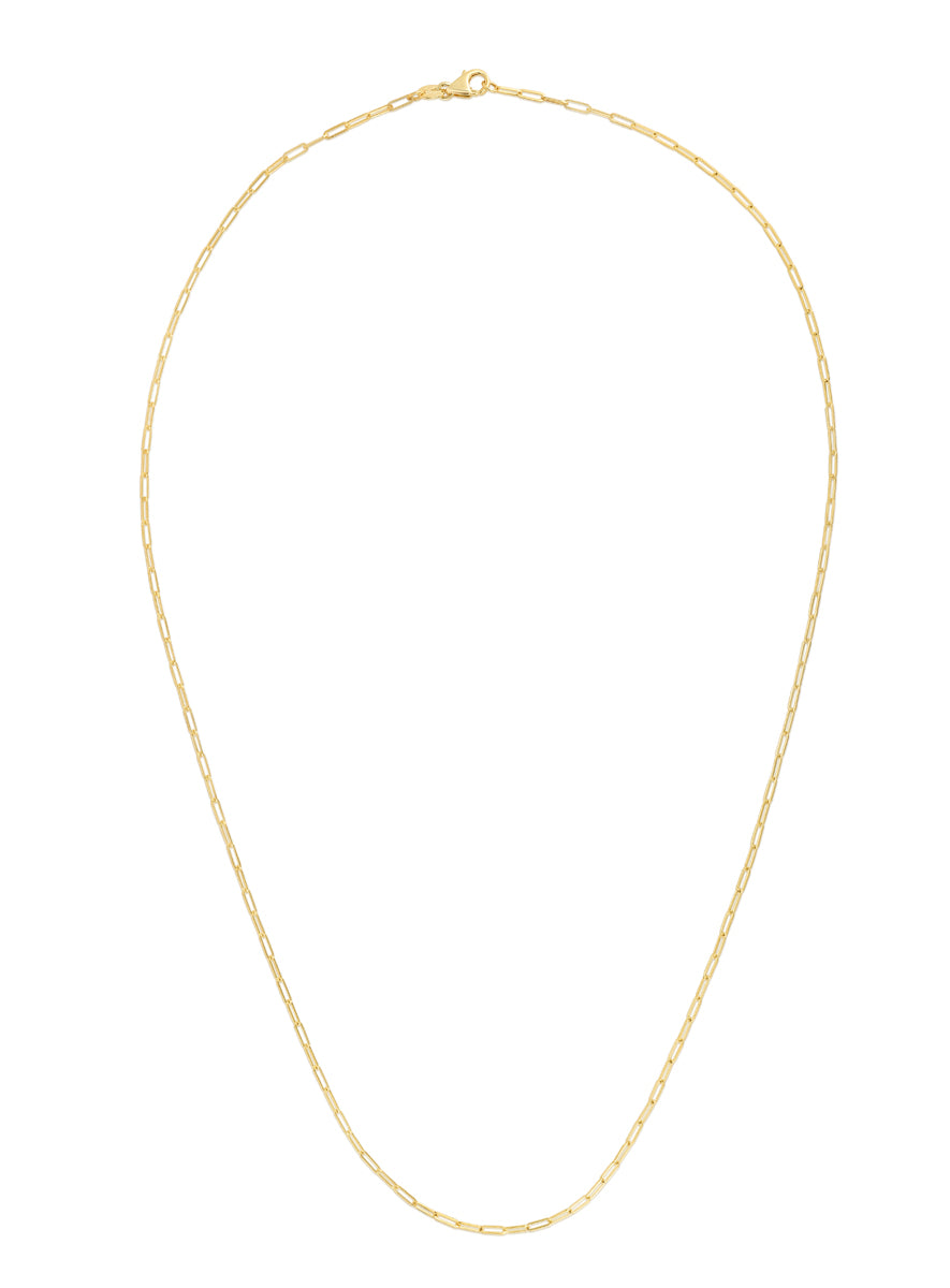 14K Gold 1.5mm Paperclip Chain