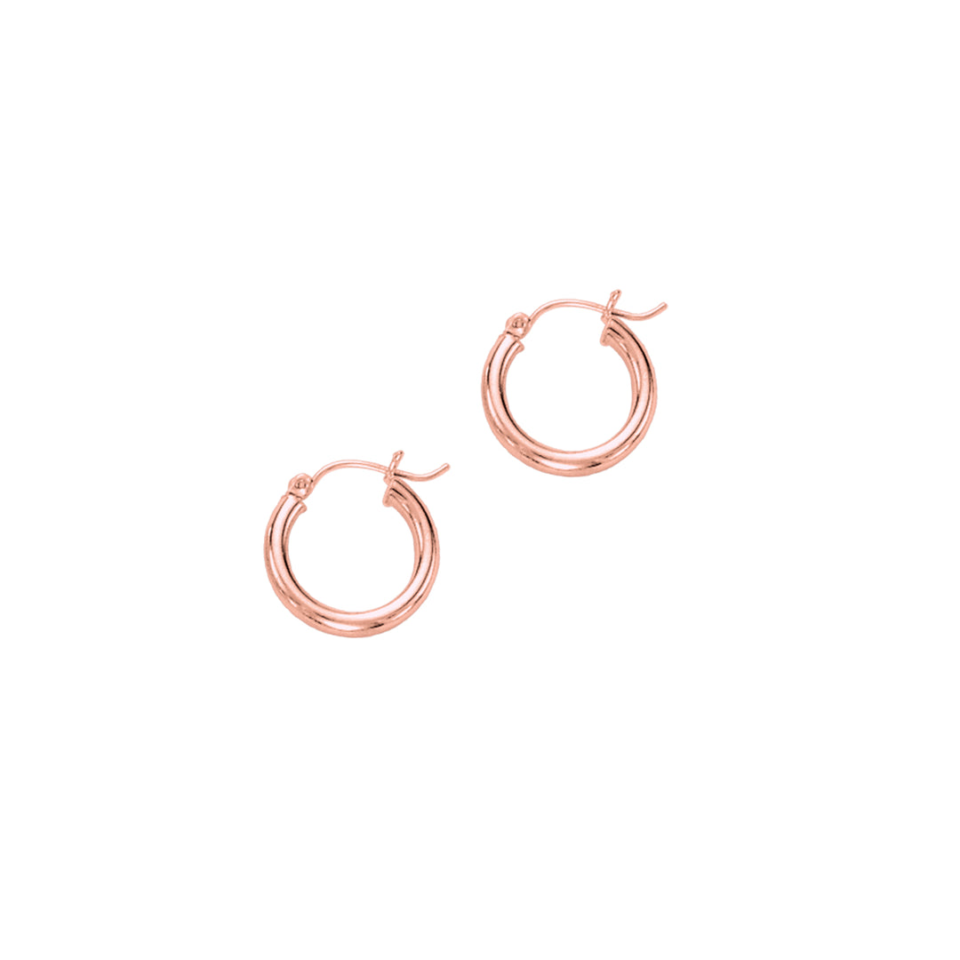 14K Gold 3x15mm Hoops