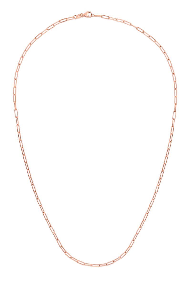 14K Gold 2.1mm Paperclip Chain