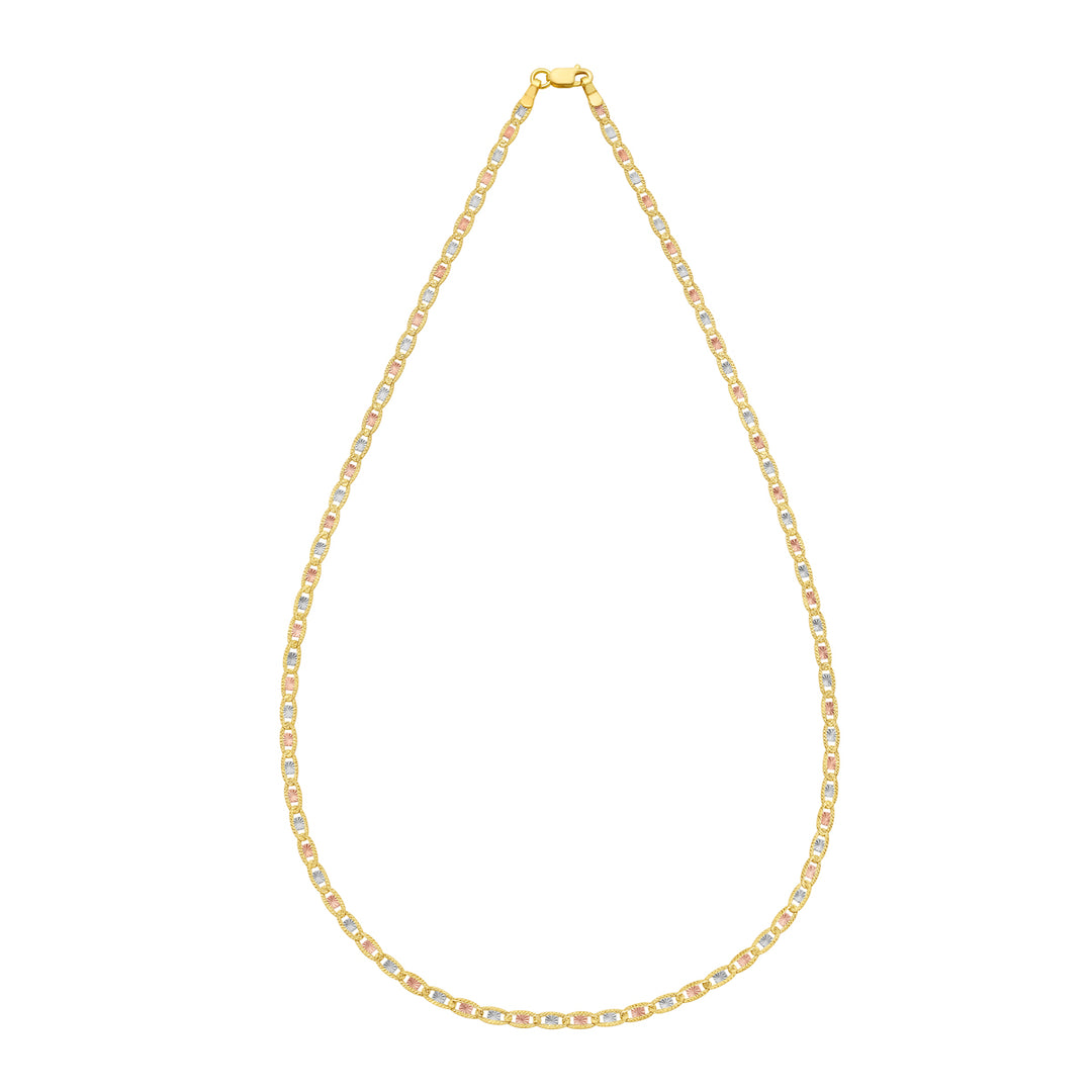 14K Gold 2.5mm Pave Valentino Chain