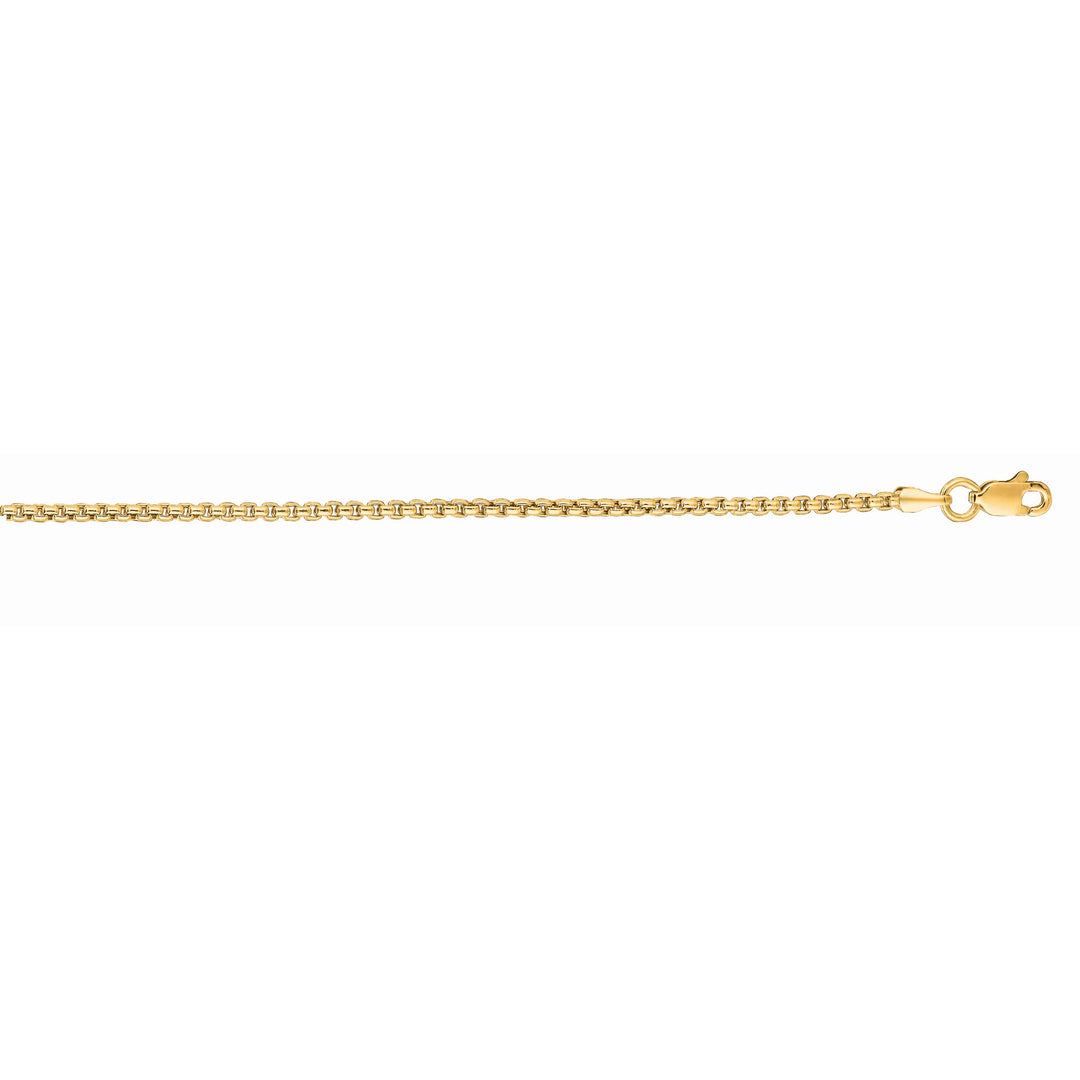 14K Gold 1.3mm Lite Round Box Chain
