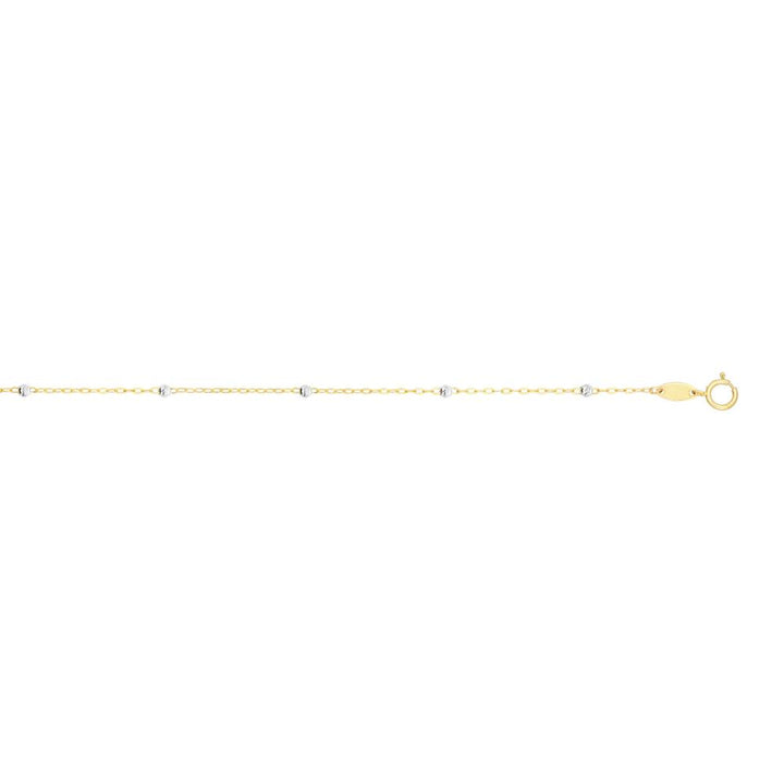 14K Gold 3.5mm Diamond Cut Bead Saturn Chain