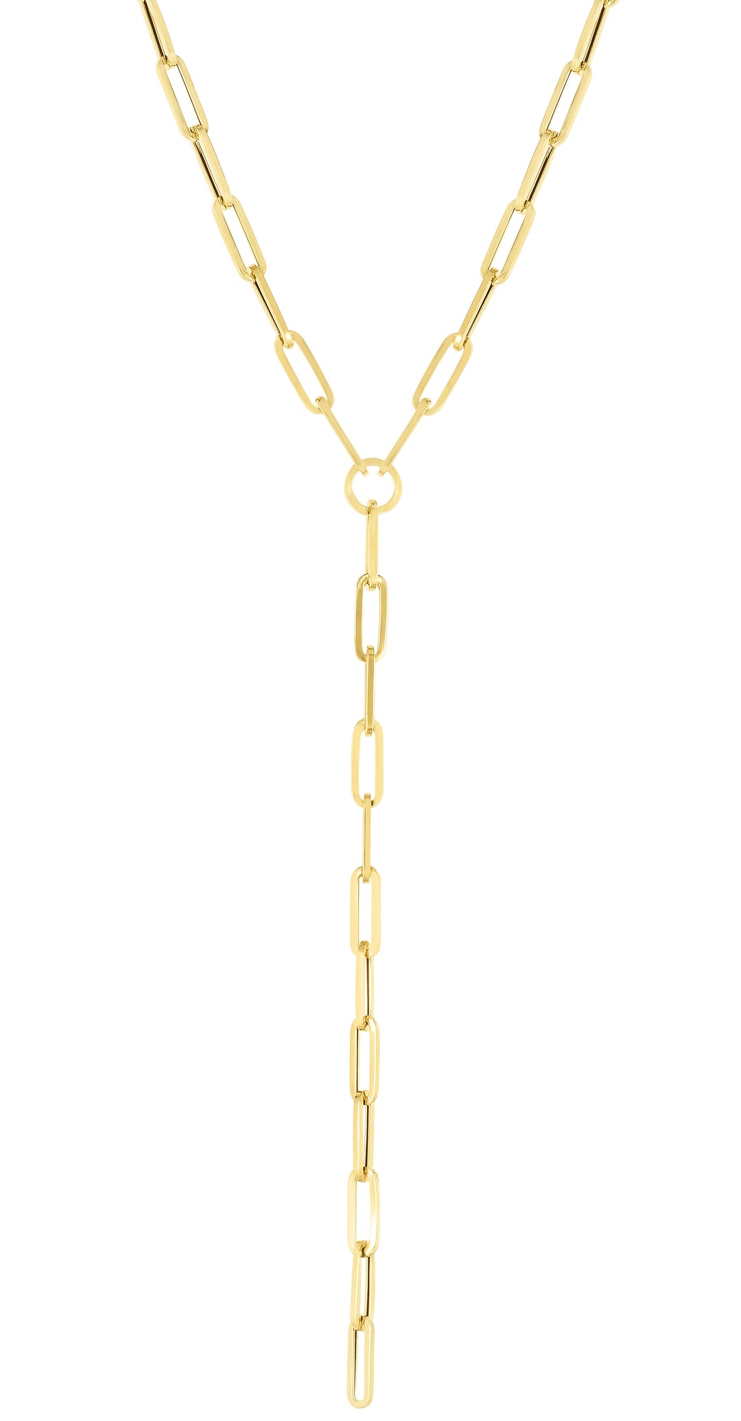 14K Lariat Paperclip Y-Necklace