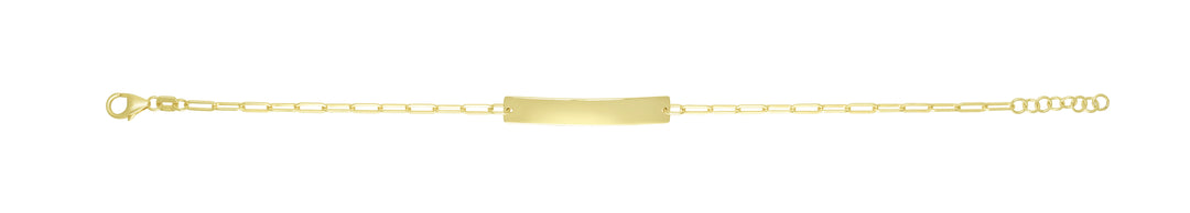 14K ID Bar Paperclip Bracelet