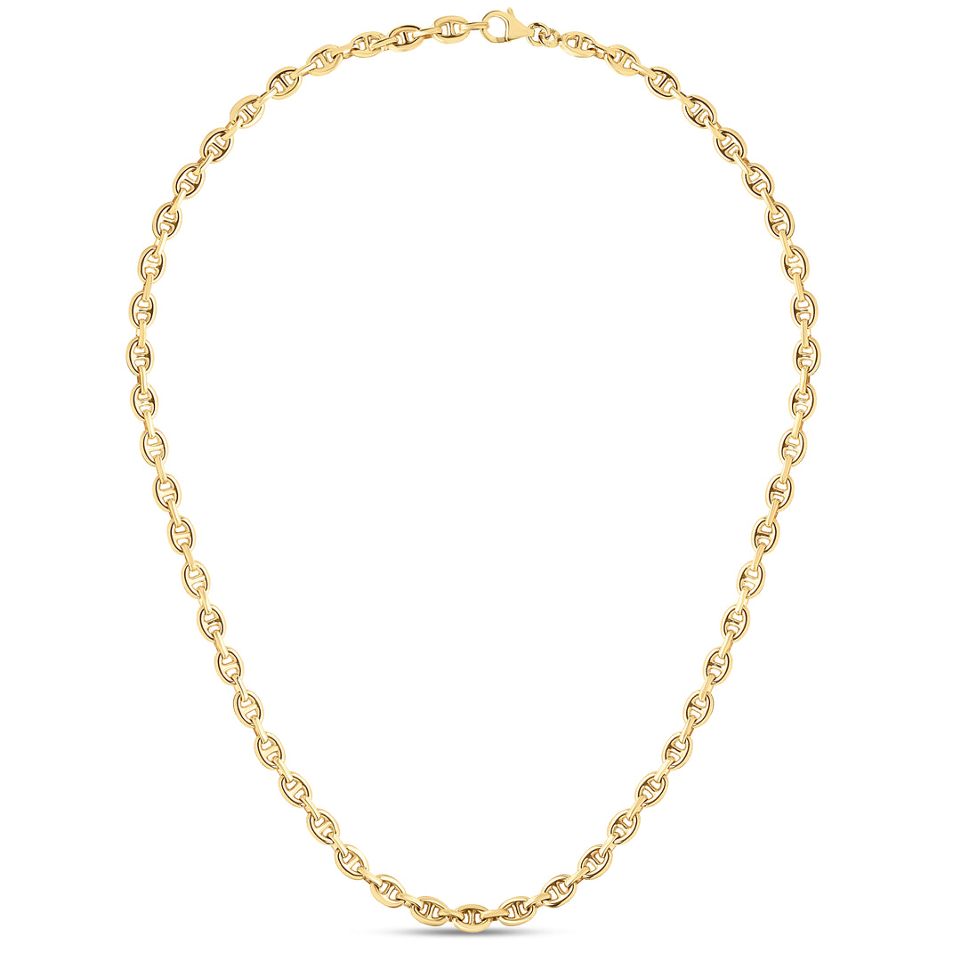 14K Puffed 5.4mm Mariner Necklace