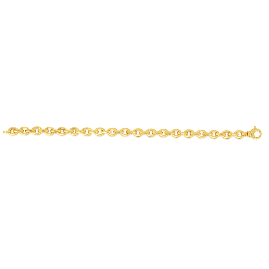 14K Gold Polished Oval Rolo Inspired Link Chain