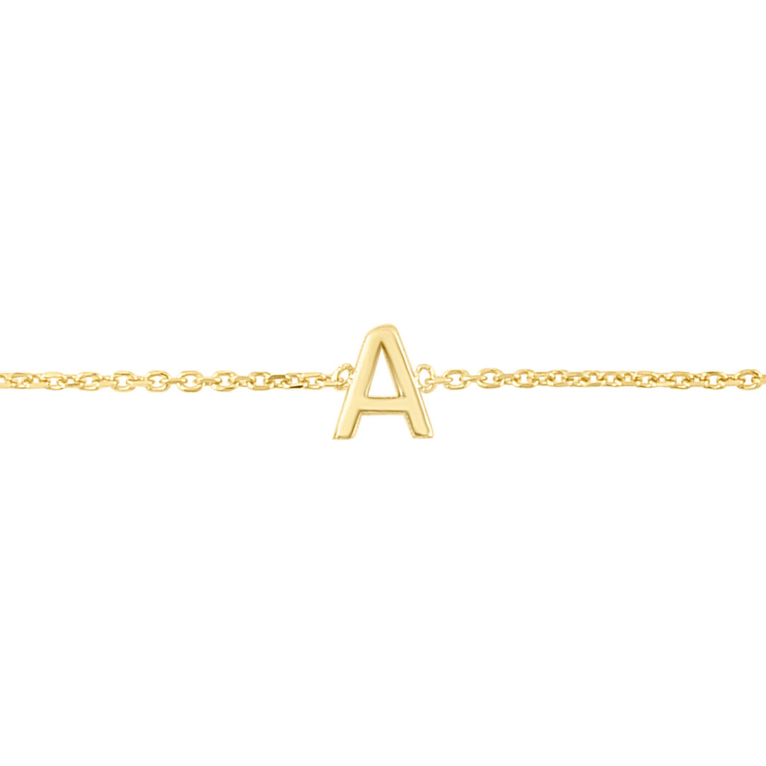 14K Mini Initial A Necklace