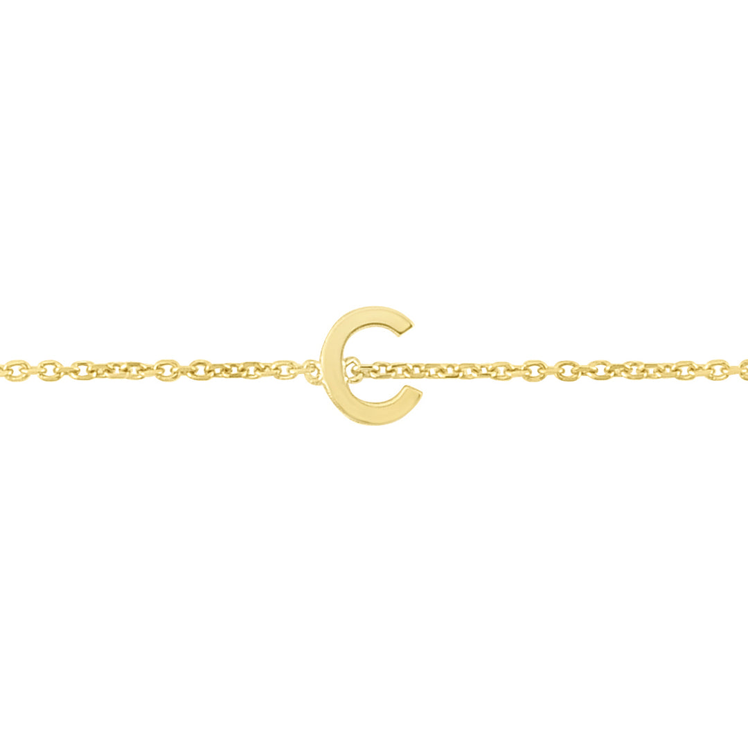 14K Mini Initial C Bracelet