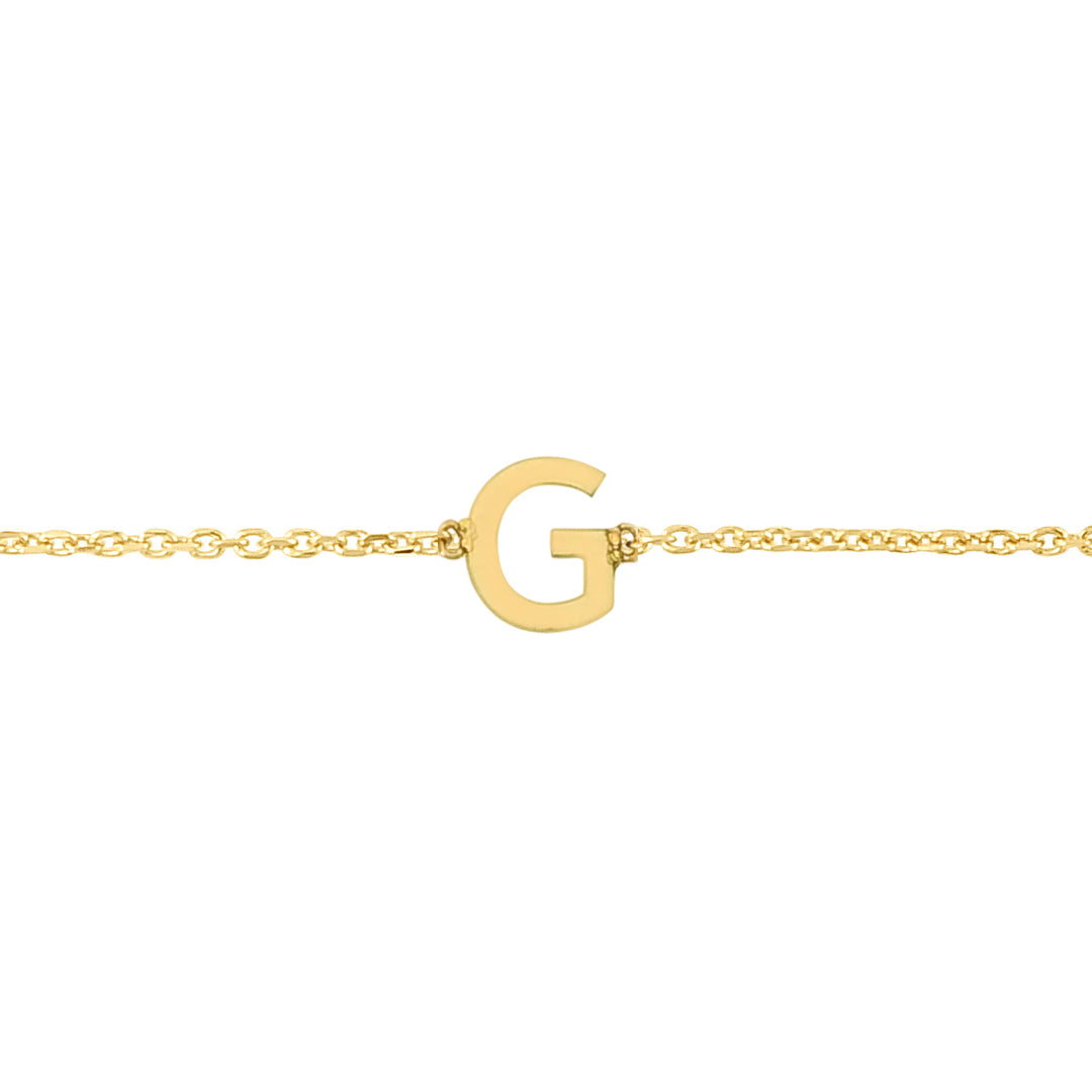 14K Mini Initial G Bracelet