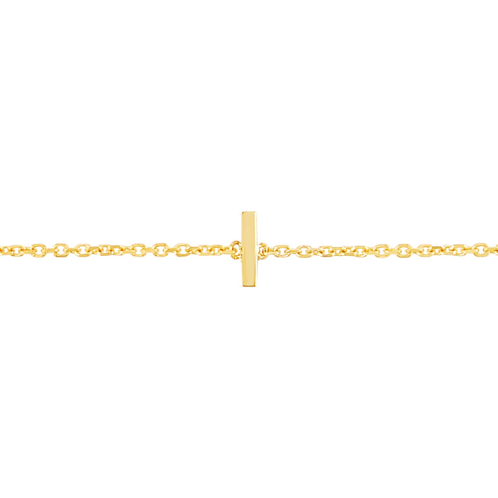 14K Mini Initial I Bracelet