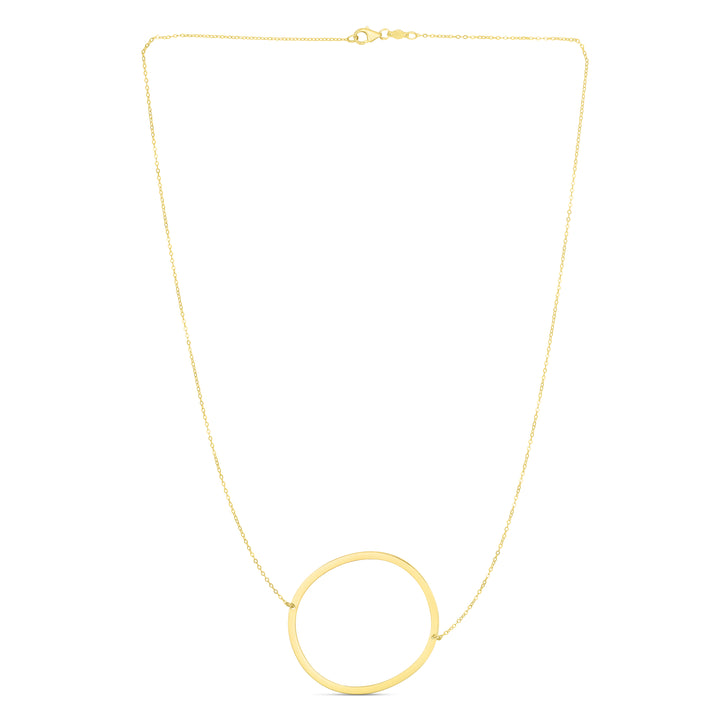 14K Gold Large Initial O Necklace