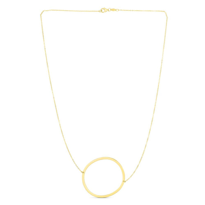 14K Gold Large Initial O Necklace