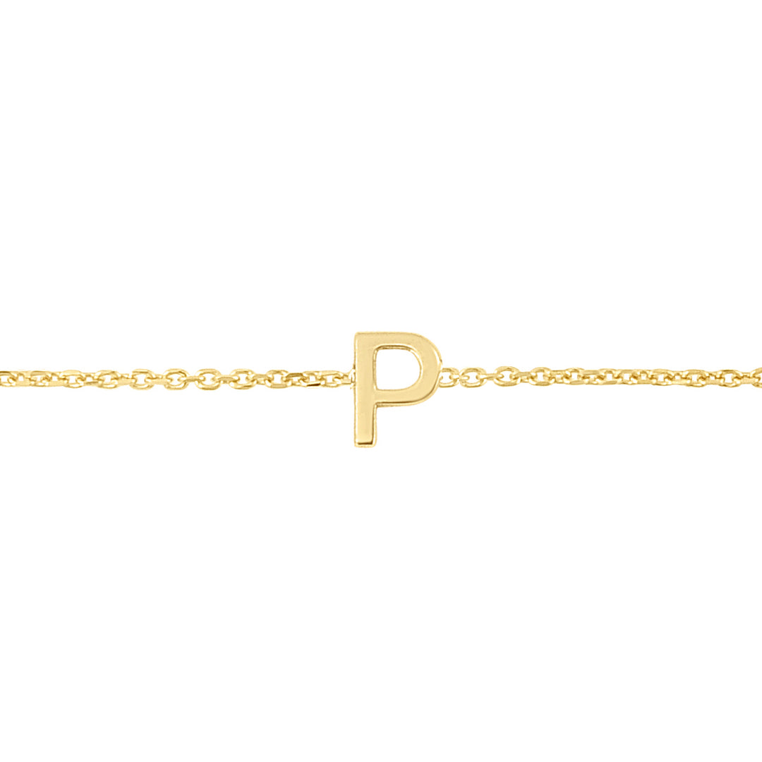 14K Mini Initial P Necklace
