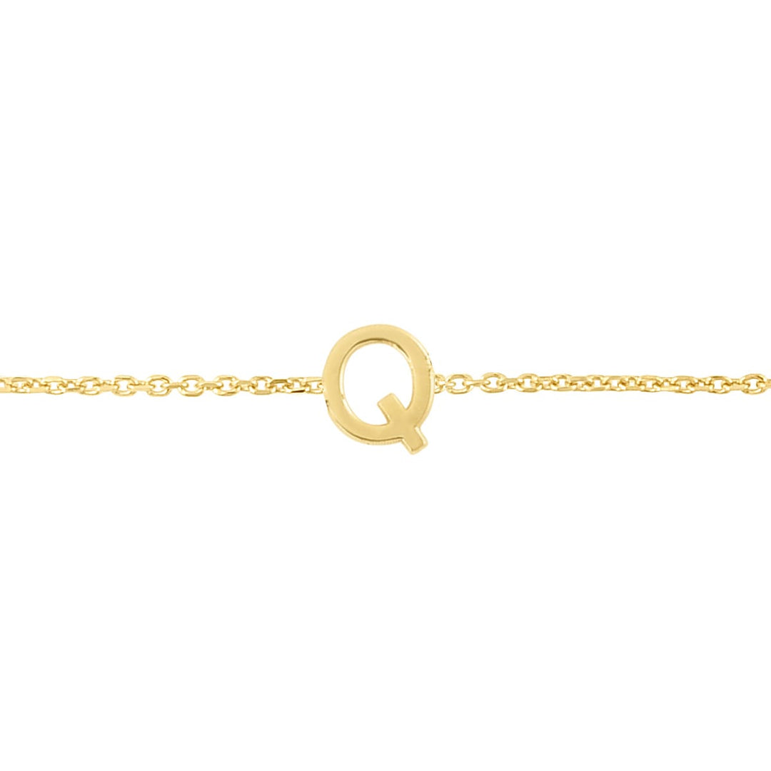 14K Mini Initial Q Necklace