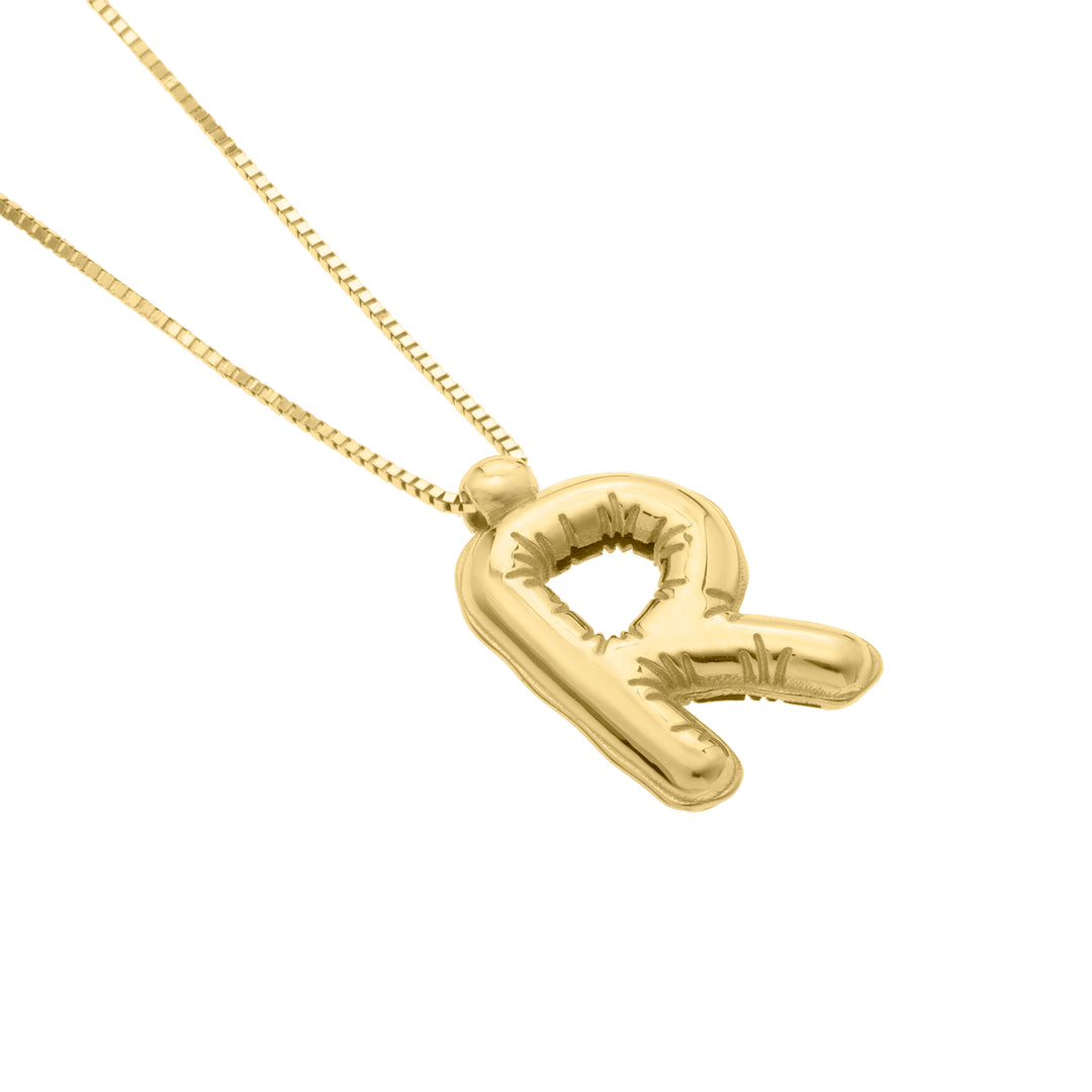 14K Helium Initial R Pendant