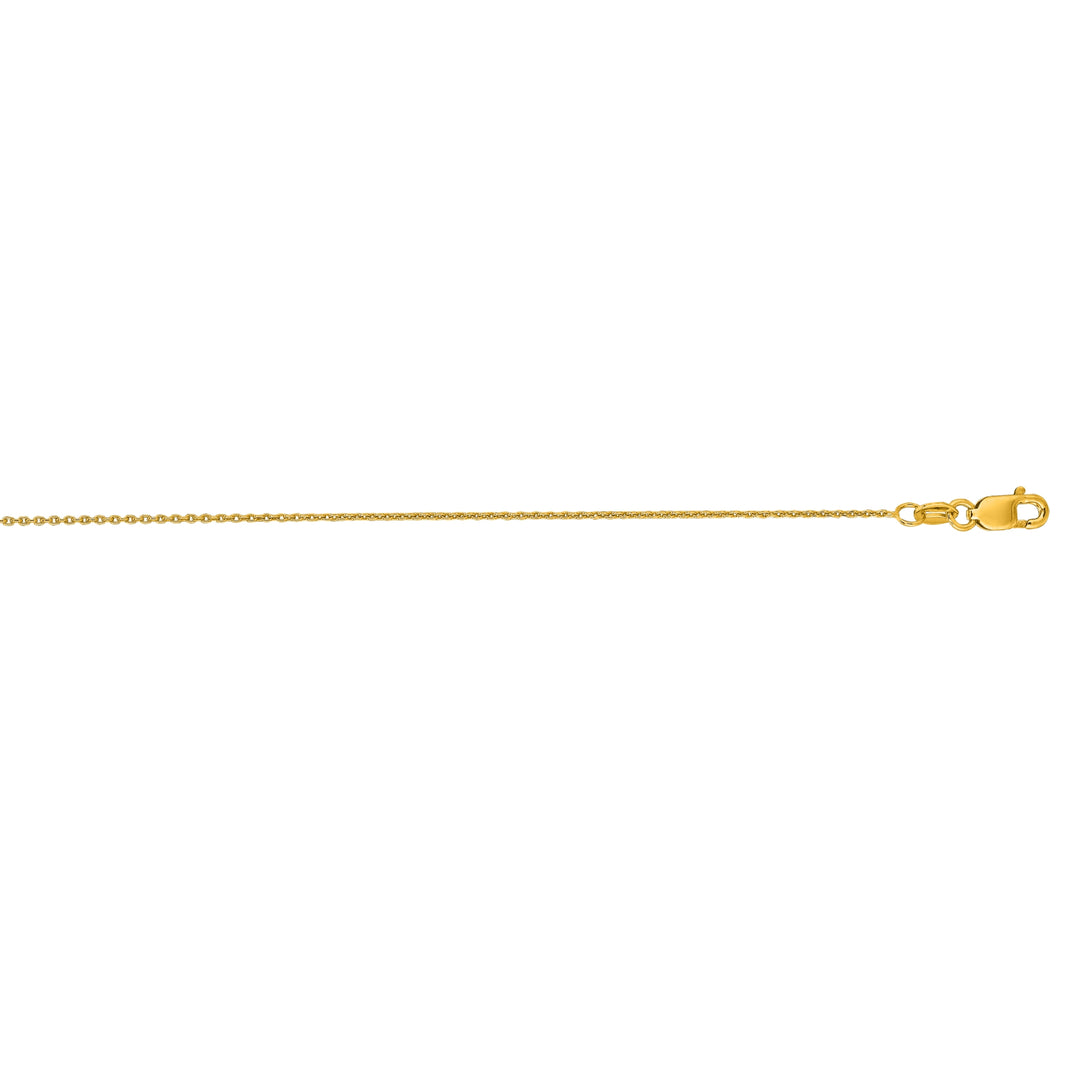 14K Gold 0.97mm Oval Cable Chain