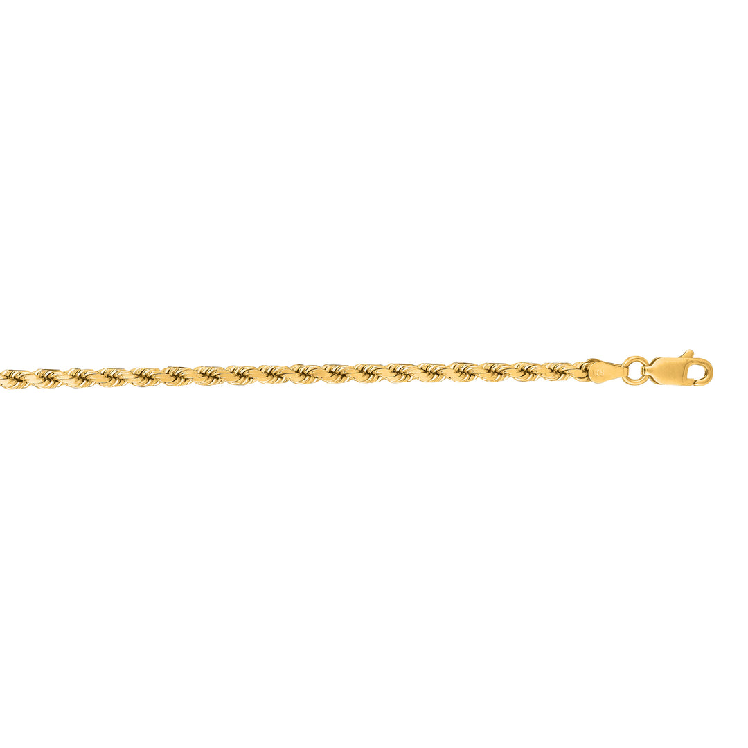 14K Gold 20"" 3.5mm Diamond Cut Royal Rope Chain