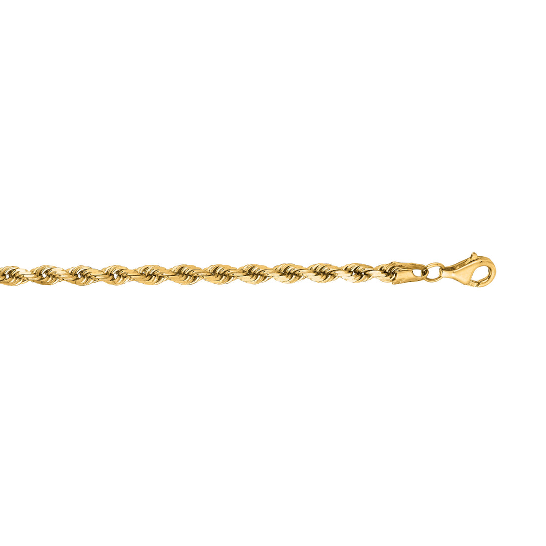 14K Gold 24"" 3.8mm Diamond Cut Royal Rope Chain