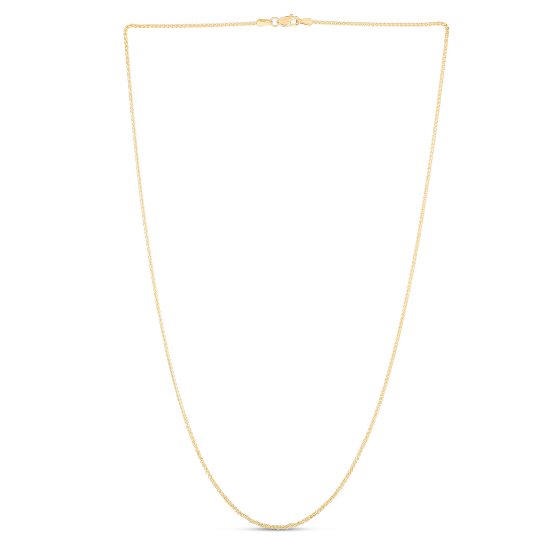 14K Gold 1.2mm Round Wheat Chain