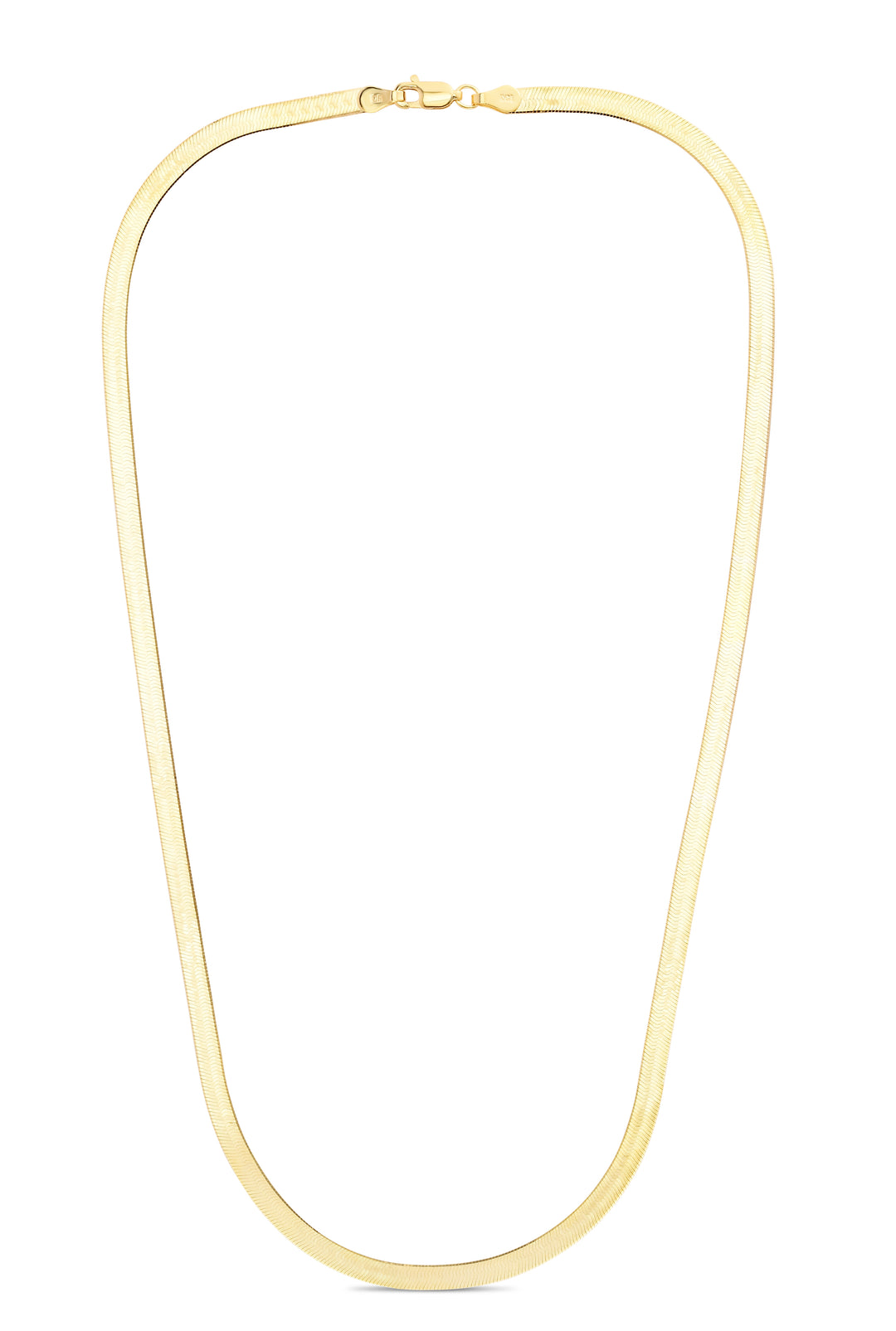 14K Gold 16"" 4mm Imperial Herringbone Chain