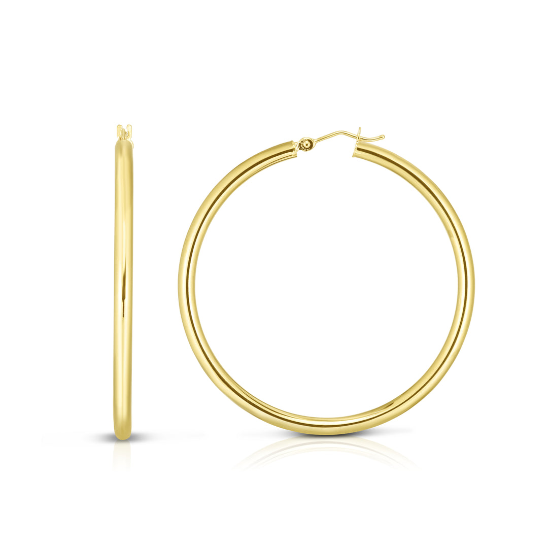 14K Gold 3x30mm Hoops
